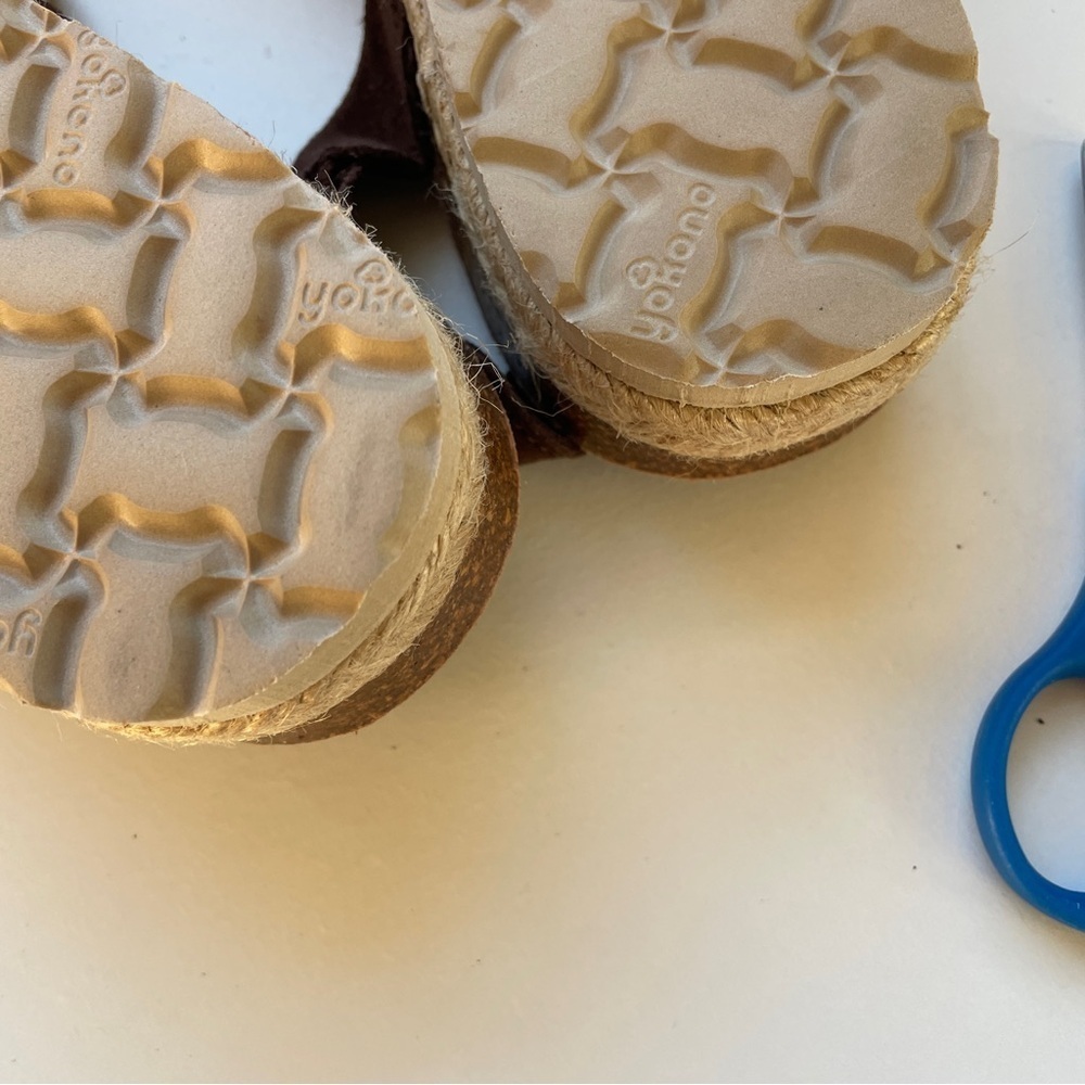 Yokono NWOT Keipard Calfhair leather sandals espadrilles leather insole 7.5 - Picture 4 of 8